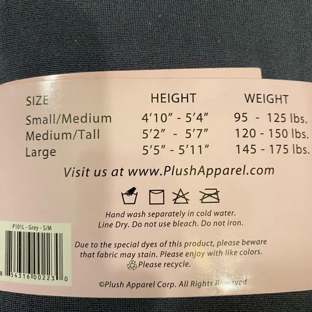NWT Plush Extra Soft Fleece Lined Footless Gray Tights Sizes S/M Fall Layering
